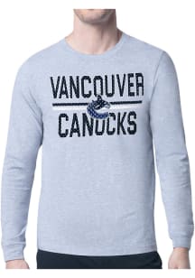 Starter Vancouver Canucks Grey Mesh Logo Long Sleeve T Shirt