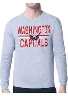 Starter Washington Capitals Grey Mesh Logo Long Sleeve T Shirt