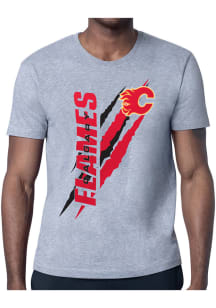 Starter Calgary Flames Grey Color Scratch Short Sleeve T Shirt