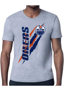 Starter Edmonton Oilers Grey Color Scratch Short Sleeve T Shirt