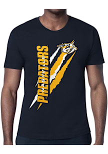 Starter Nashville Predators Navy Blue Color Scratch Short Sleeve T Shirt