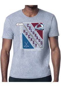 Starter Colorado Avalanche Grey Shield Short Sleeve T Shirt