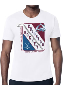 Starter Colorado Avalanche White Shield Short Sleeve T Shirt
