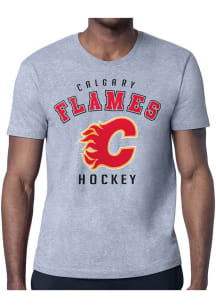 Starter Calgary Flames Grey Logo Short Sleeve T Shirt