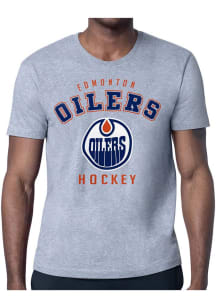 Starter Edmonton Oilers Grey Logo Short Sleeve T Shirt