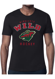 Starter Minnesota Wild Black Logo Short Sleeve T Shirt