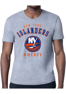 Starter New York Islanders Grey Logo Short Sleeve T Shirt