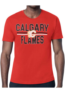 Starter Calgary Flames Red Mesh Logo Short Sleeve T Shirt