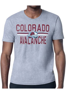 Starter Colorado Avalanche Grey Mesh Logo Short Sleeve T Shirt