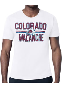 Starter Colorado Avalanche White Mesh Logo Short Sleeve T Shirt