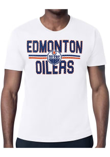 Starter Edmonton Oilers White Mesh Logo Short Sleeve T Shirt