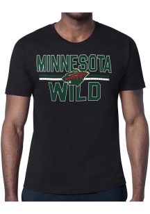 Starter Minnesota Wild Black Mesh Logo Short Sleeve T Shirt