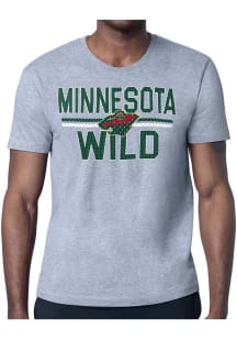 Starter Minnesota Wild Grey Mesh Logo Short Sleeve T Shirt