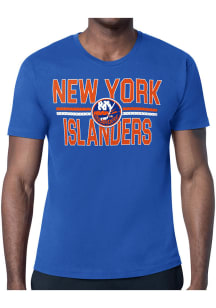 Starter New York Islanders Blue Mesh Logo Short Sleeve T Shirt