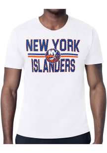 Starter New York Islanders White Mesh Logo Short Sleeve T Shirt