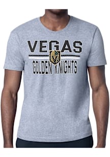 Starter Vegas Golden Knights Grey Mesh Logo Short Sleeve T Shirt