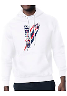 Starter Columbus Blue Jackets Mens White Color Scratch Long Sleeve Hoodie