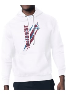 Starter Colorado Avalanche Mens White Color Scratch Long Sleeve Hoodie