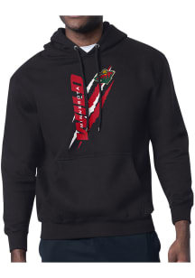 Starter Minnesota Wild Mens Black Color Scratch Long Sleeve Hoodie