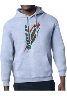 Starter Minnesota Wild Mens Grey Color Scratch Long Sleeve Hoodie