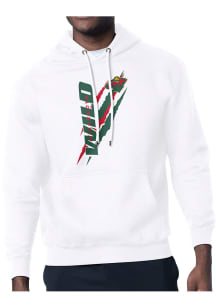 Starter Minnesota Wild Mens White Color Scratch Long Sleeve Hoodie