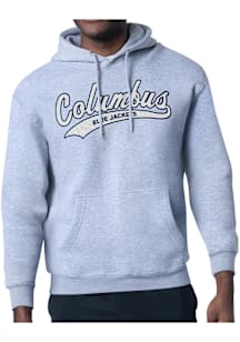 Starter Columbus Blue Jackets Mens Grey Tailsweep Long Sleeve Hoodie