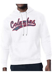 Starter Columbus Blue Jackets Mens White Tailsweep Long Sleeve Hoodie