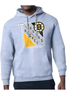 Starter Boston Bruins Mens Grey Shield Long Sleeve Hoodie