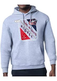 Starter Columbus Blue Jackets Mens Grey Shield Long Sleeve Hoodie