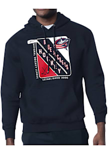 Starter Columbus Blue Jackets Mens Navy Blue Shield Long Sleeve Hoodie