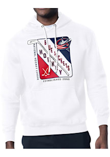 Starter Columbus Blue Jackets Mens White Shield Long Sleeve Hoodie