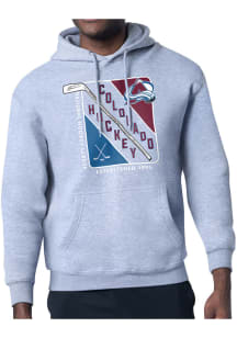 Starter Colorado Avalanche Mens Grey Shield Long Sleeve Hoodie