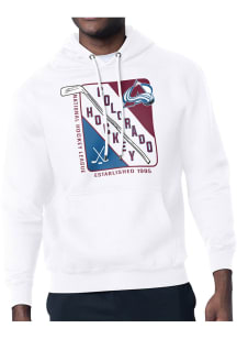 Starter Colorado Avalanche Mens White Shield Long Sleeve Hoodie