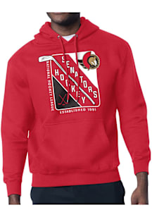Starter Ottawa Senators Mens Red Shield Long Sleeve Hoodie