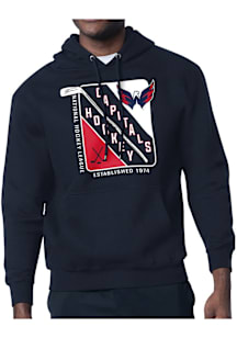 Starter Washington Capitals Mens Navy Blue Shield Long Sleeve Hoodie