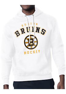 Starter Boston Bruins Mens White Logo Long Sleeve Hoodie