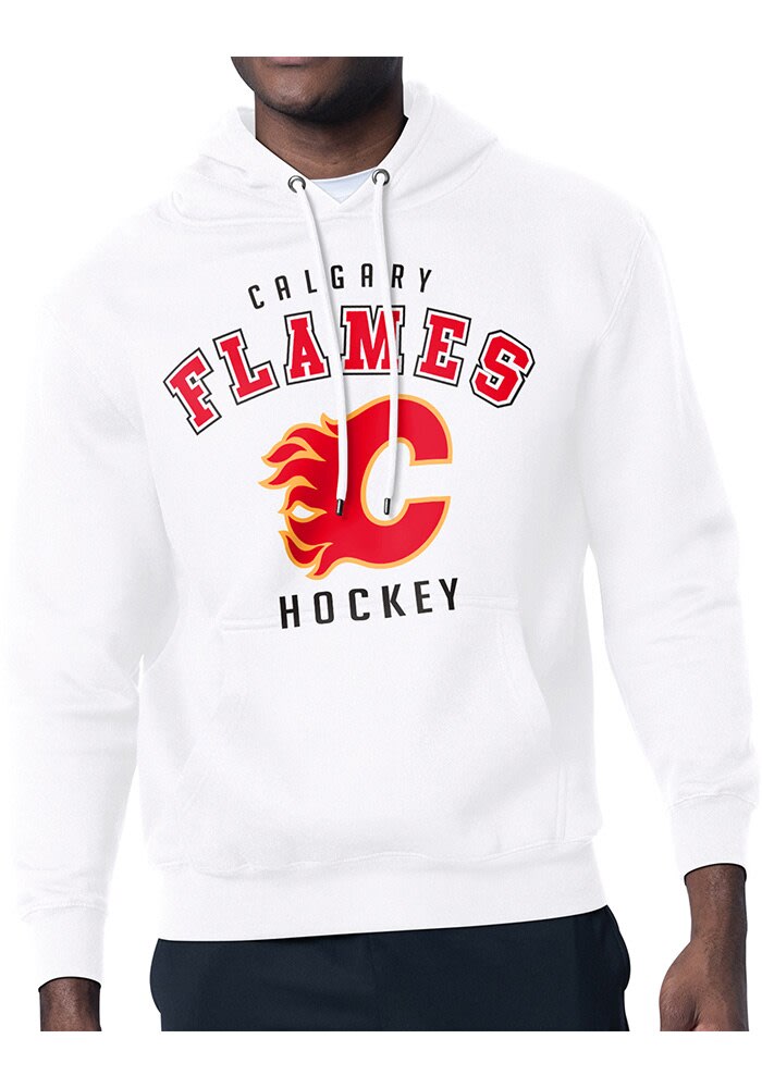 Starter Calgary Flames Mens Logo Hoodie - White