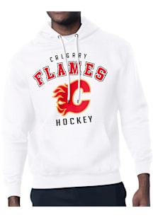 Starter Calgary Flames Mens White Logo Long Sleeve Hoodie