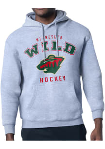 Starter Minnesota Wild Mens Grey Logo Long Sleeve Hoodie