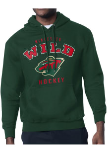 Starter Minnesota Wild Mens Green Logo Long Sleeve Hoodie