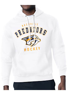 Starter Nashville Predators Mens White Logo Long Sleeve Hoodie