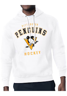 Starter Pittsburgh Penguins Mens White Logo Long Sleeve Hoodie