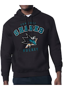 Starter San Jose Sharks Mens Black Logo Long Sleeve Hoodie