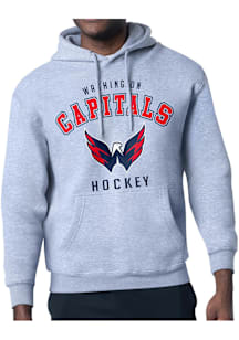 Starter Washington Capitals Mens Grey Logo Long Sleeve Hoodie