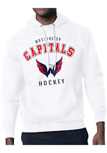 Starter Washington Capitals Mens White Logo Long Sleeve Hoodie