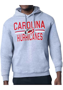 Starter Carolina Hurricanes Mens Grey Mesh Logo Long Sleeve Hoodie