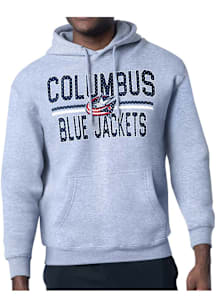 Starter Columbus Blue Jackets Mens Grey Mesh Logo Long Sleeve Hoodie
