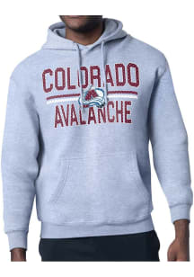 Starter Colorado Avalanche Mens Grey Mesh Logo Long Sleeve Hoodie
