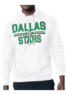 Starter Dallas Stars Mens White Mesh Logo Long Sleeve Hoodie