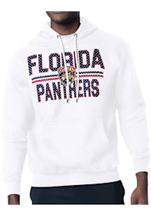Starter Florida Panthers Mens White Mesh Logo Long Sleeve Hoodie